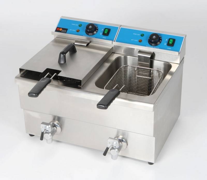 Friggitrice Leggera In Acciaio INOX | 240x232x429mm - 2kW Per Ristoranti E Cucine Professionali - Foto 10